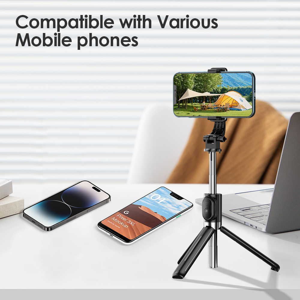 Portable Selfie Stick Phone Tripod Stand with Detachable Fill