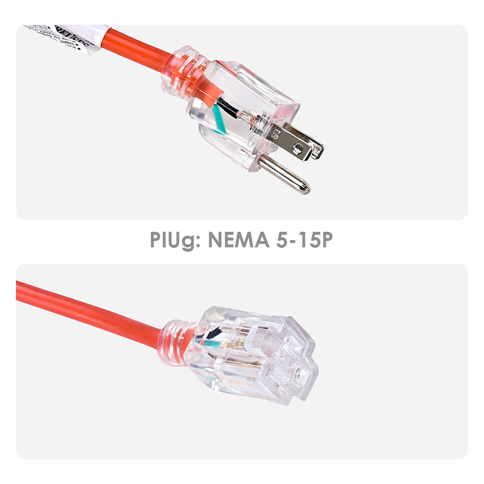 Thonapa 10ft Outdoor Extension Cord - 16/3 SJTW Weatherproof Power Cable 13 Amp