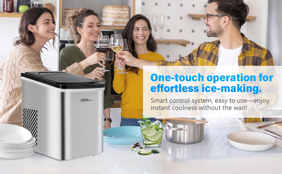 Portable Ice Maker Machine — Self-Cleaning, 24lb Daily Output, Compact Countertop Design With Basket & Scoop