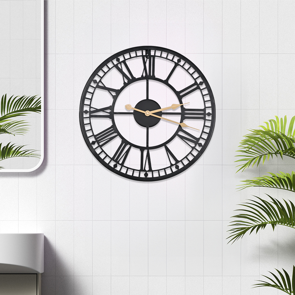 15.7-Inch Wall Clock, Silent Non Ticking Battery Operated Roman