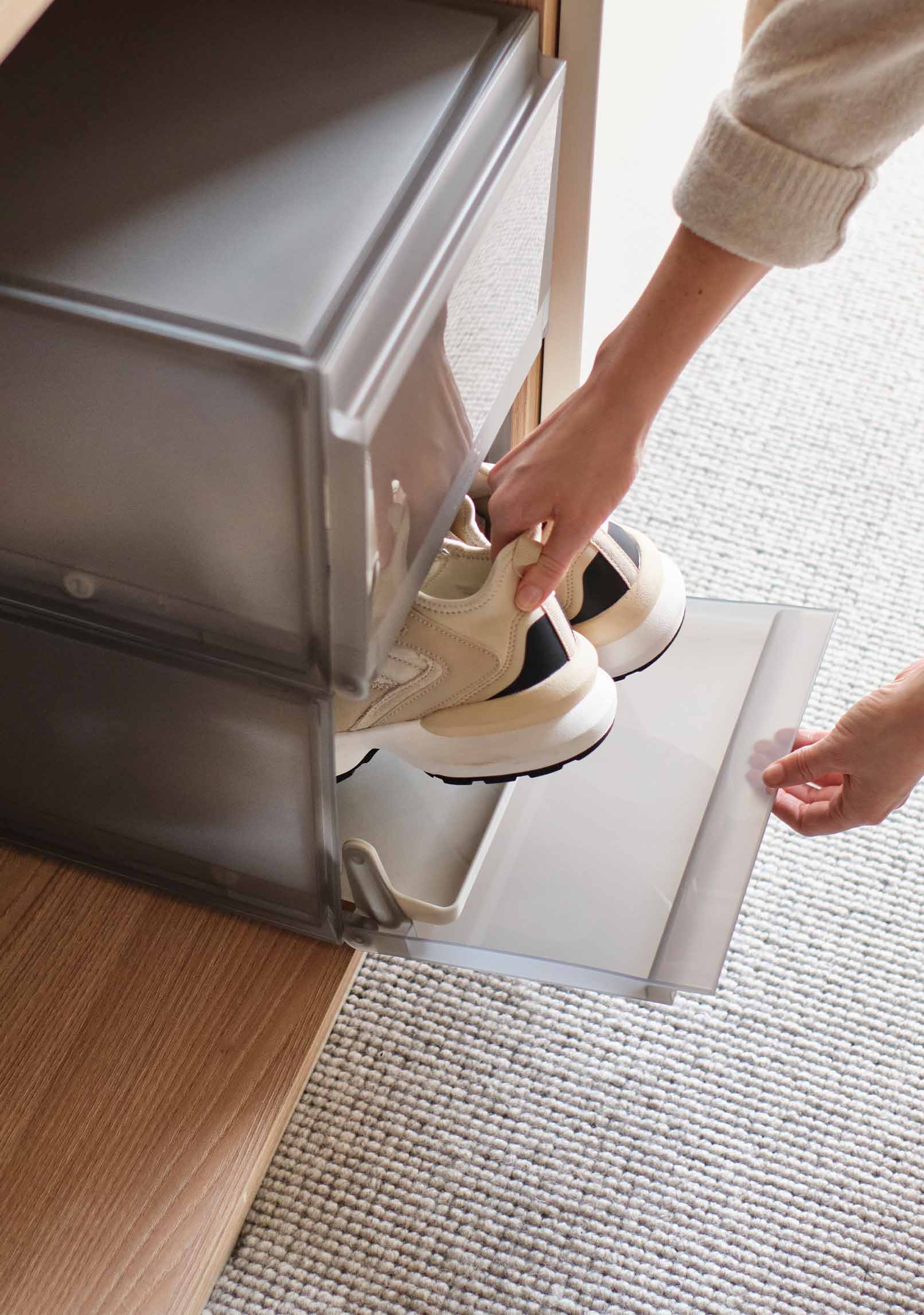 ShoeCase Stackable Shoe Storage Boxes Shoe Rack, Set of 2/6