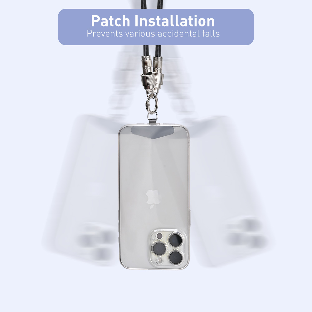 Type-C cable lanyard features a patch to make a smartphone (in case) attached via the patch, preventing accidental falls