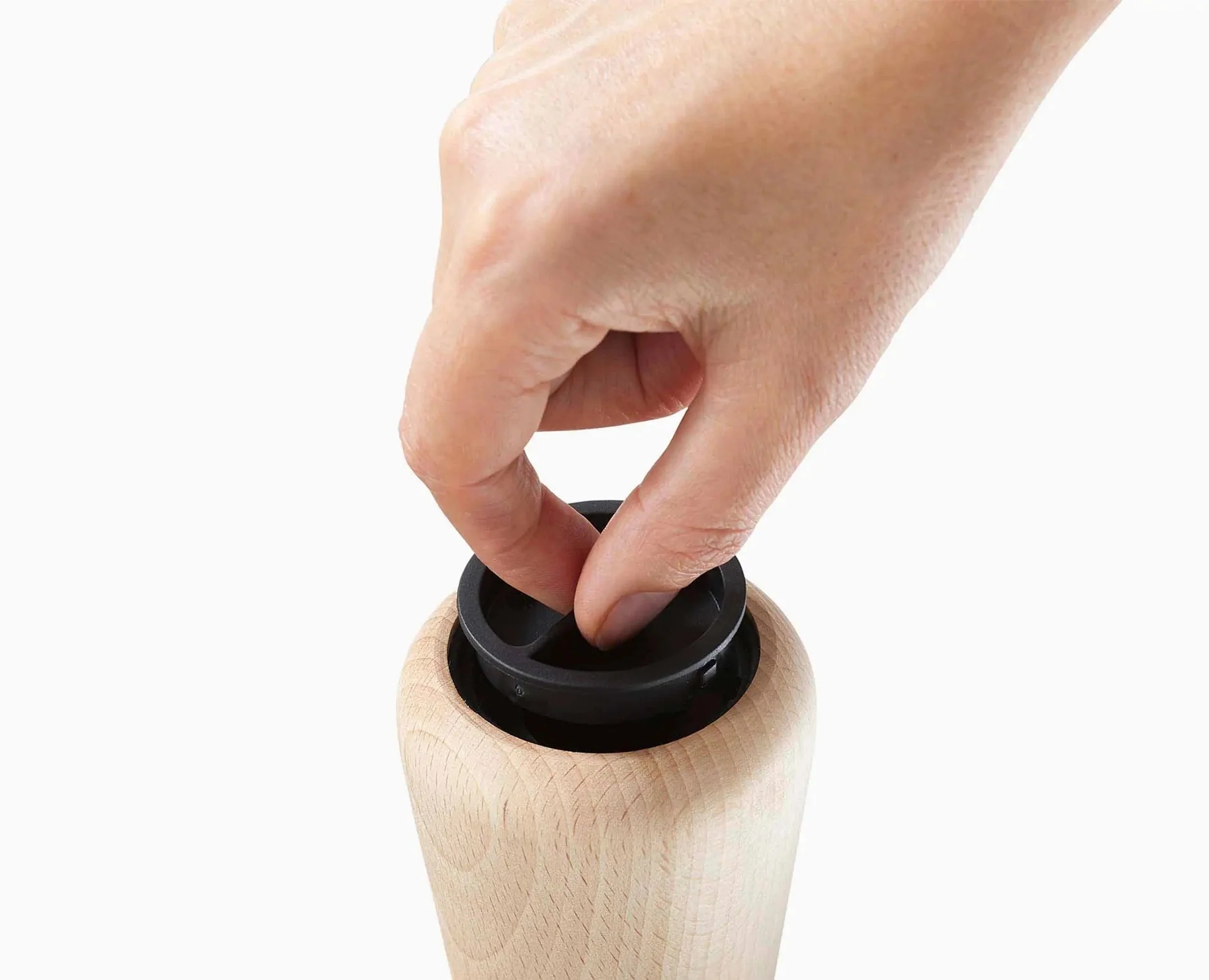 Milltop™ Beech Wood Seasoning Mill, Kitchen Spice Jar, 19 cm High