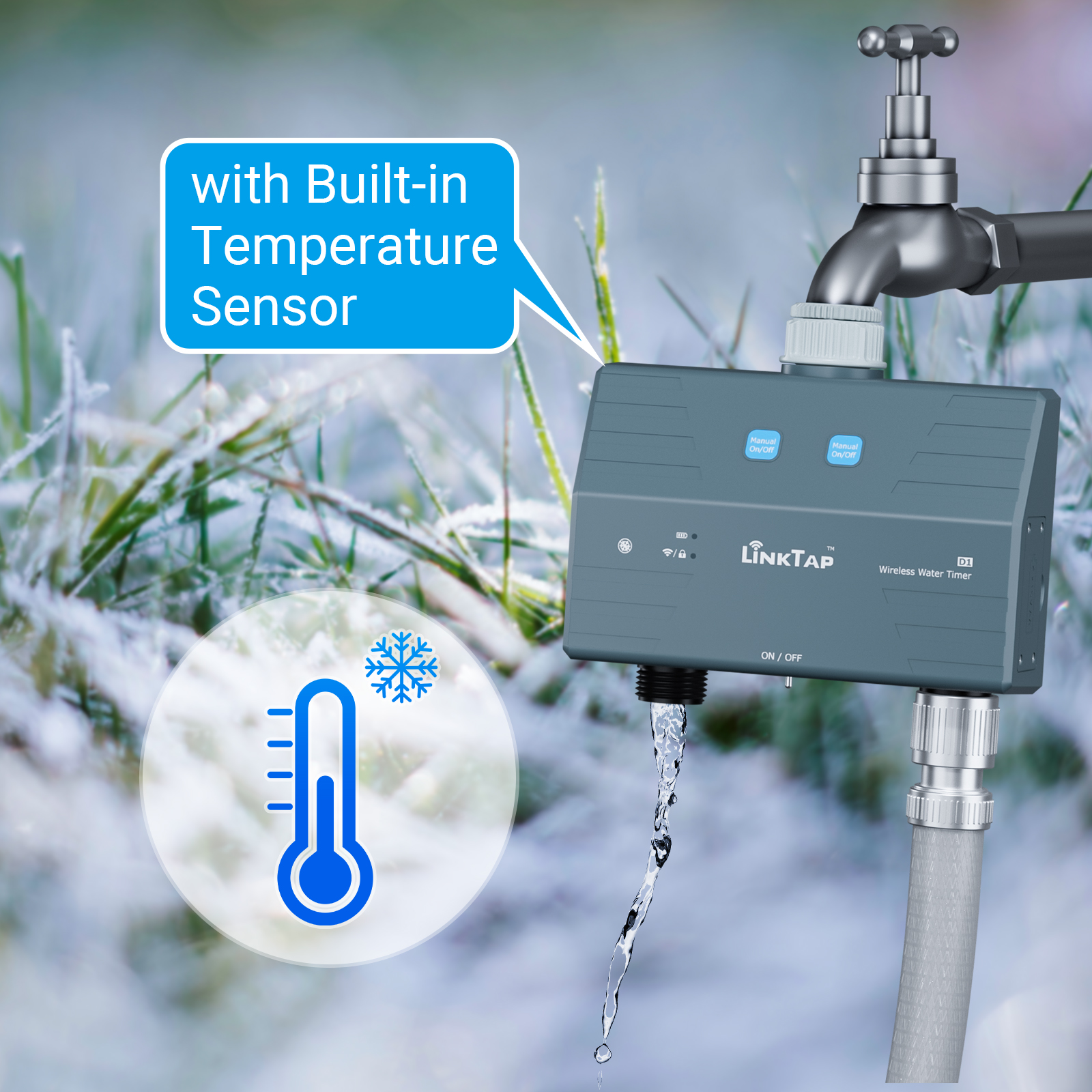LinkTap D1 Smart Water Timer & Gateway, 2 Separate Zones, Watering