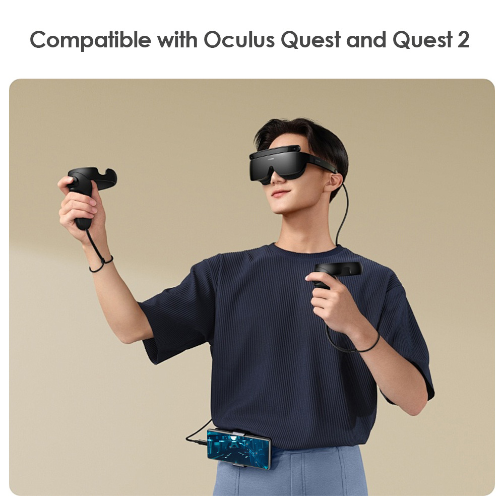 The right-angle Type-C VR cable is compatible with the Oculus Quest/Quest 2 VR headset