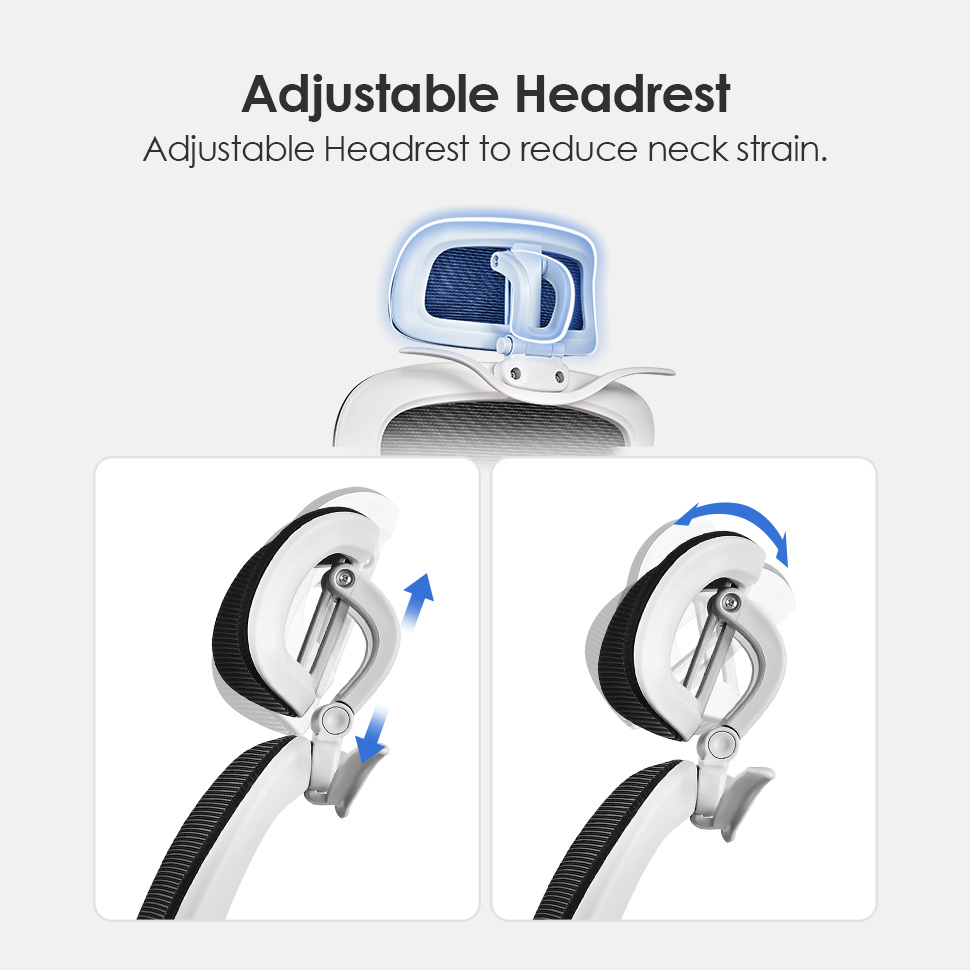 Luxury Ergonomic Mesh Office Chair with Adjustable Headrest