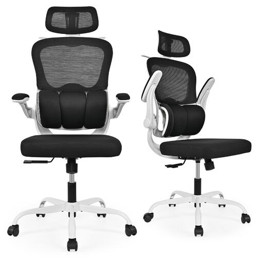 Luxury Ergonomic Mesh Office Chair with Three-Stage Lumbar Support & Flip-Up Armrests – Moustache®