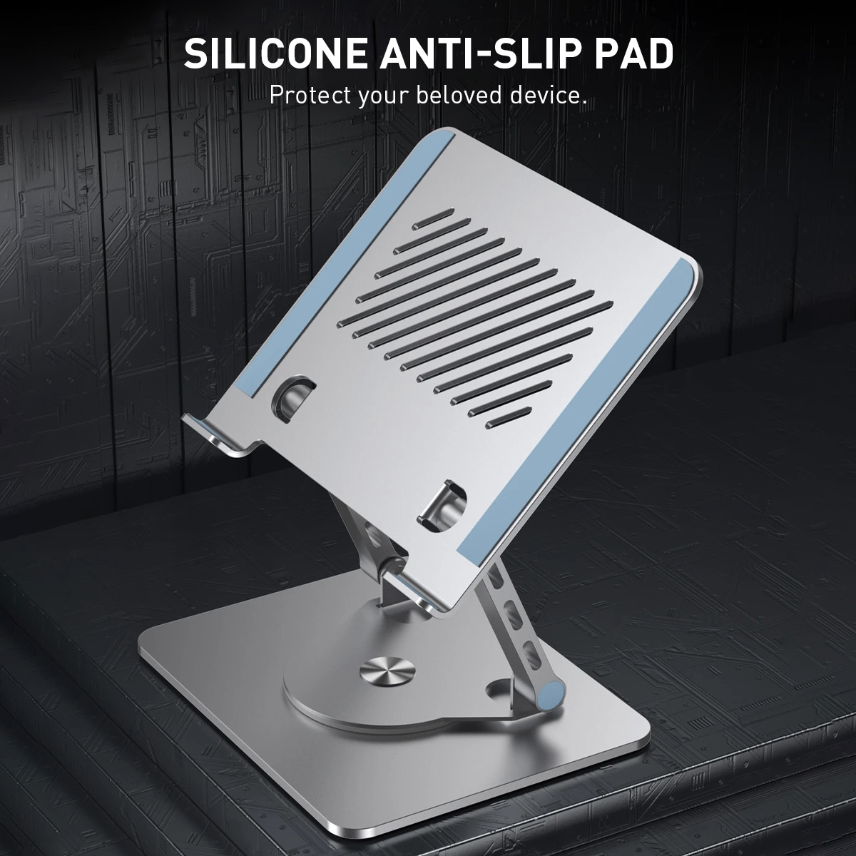 Adjustable Laptop Stand for Desk, Ergonomic Riser with 360° Rotating ...