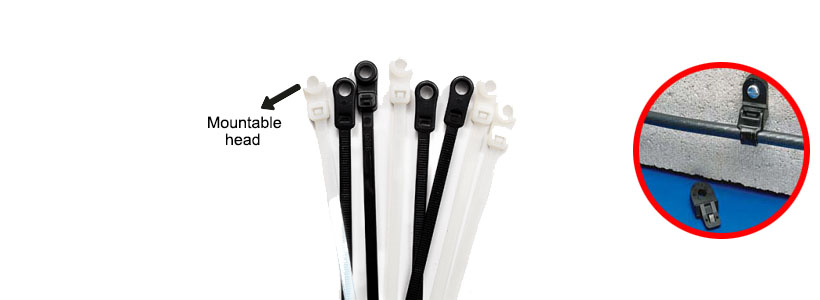 100pcs//Pack Mountable head Cable Tie 14 inch 120LBS Black