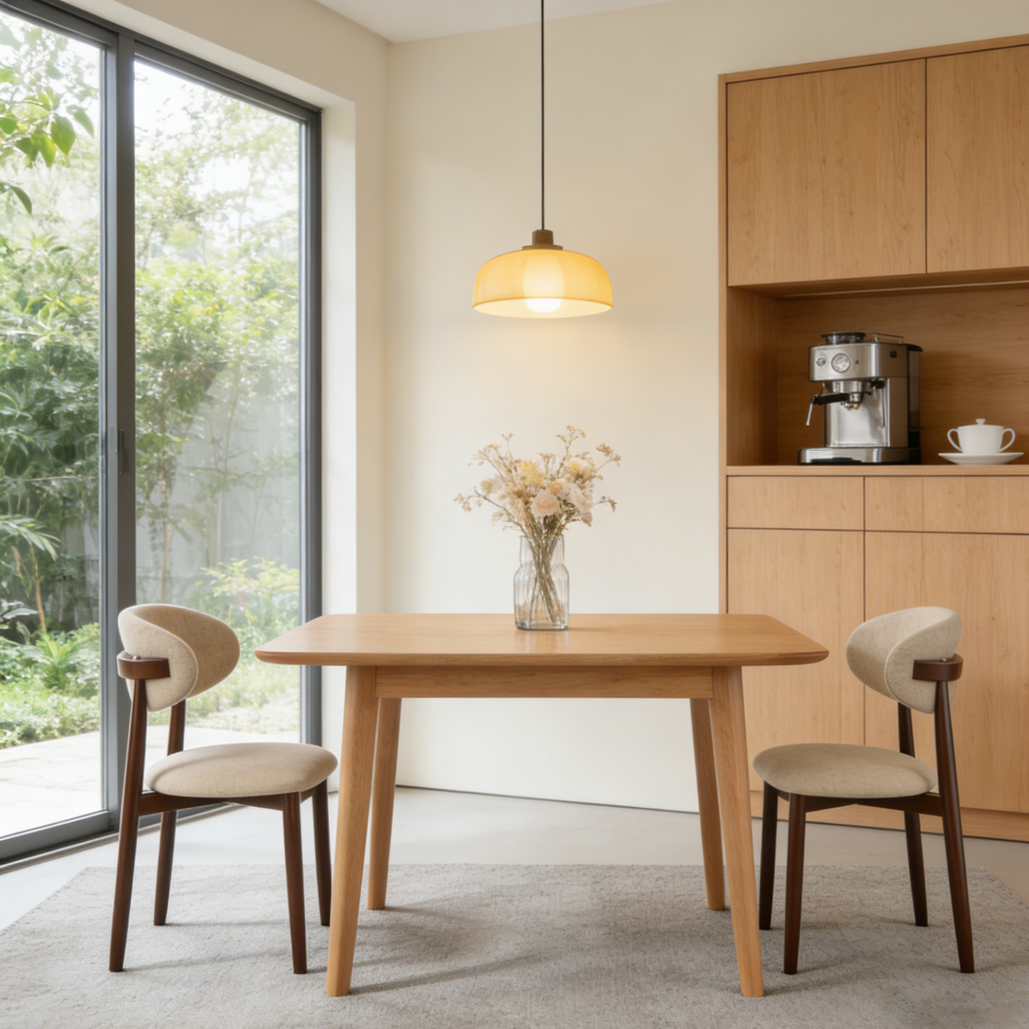 Use Moustache's upholstered wooden dining chairs to create a cozy home dining corner