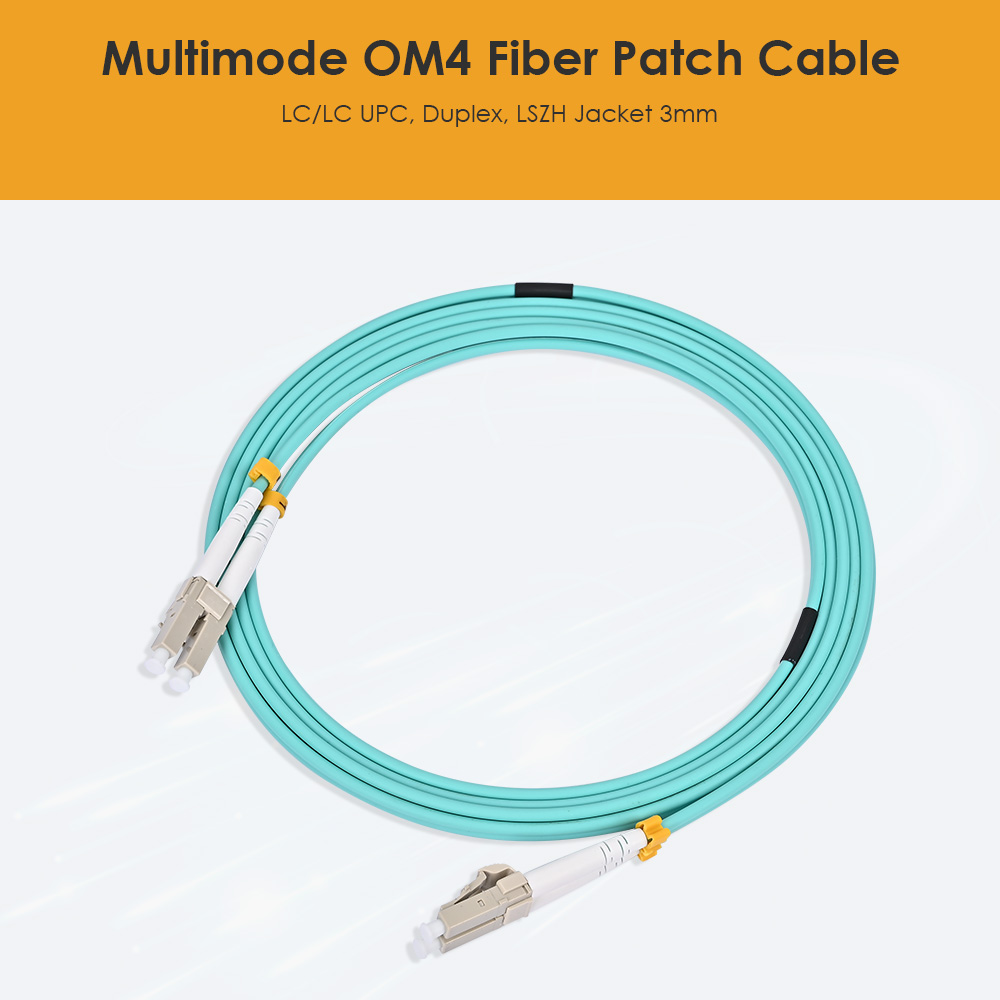 Multimode OM4 Fiber Patch Cable, LC/LC UPC, Duplex, LSZH Jacket 3mm ...
