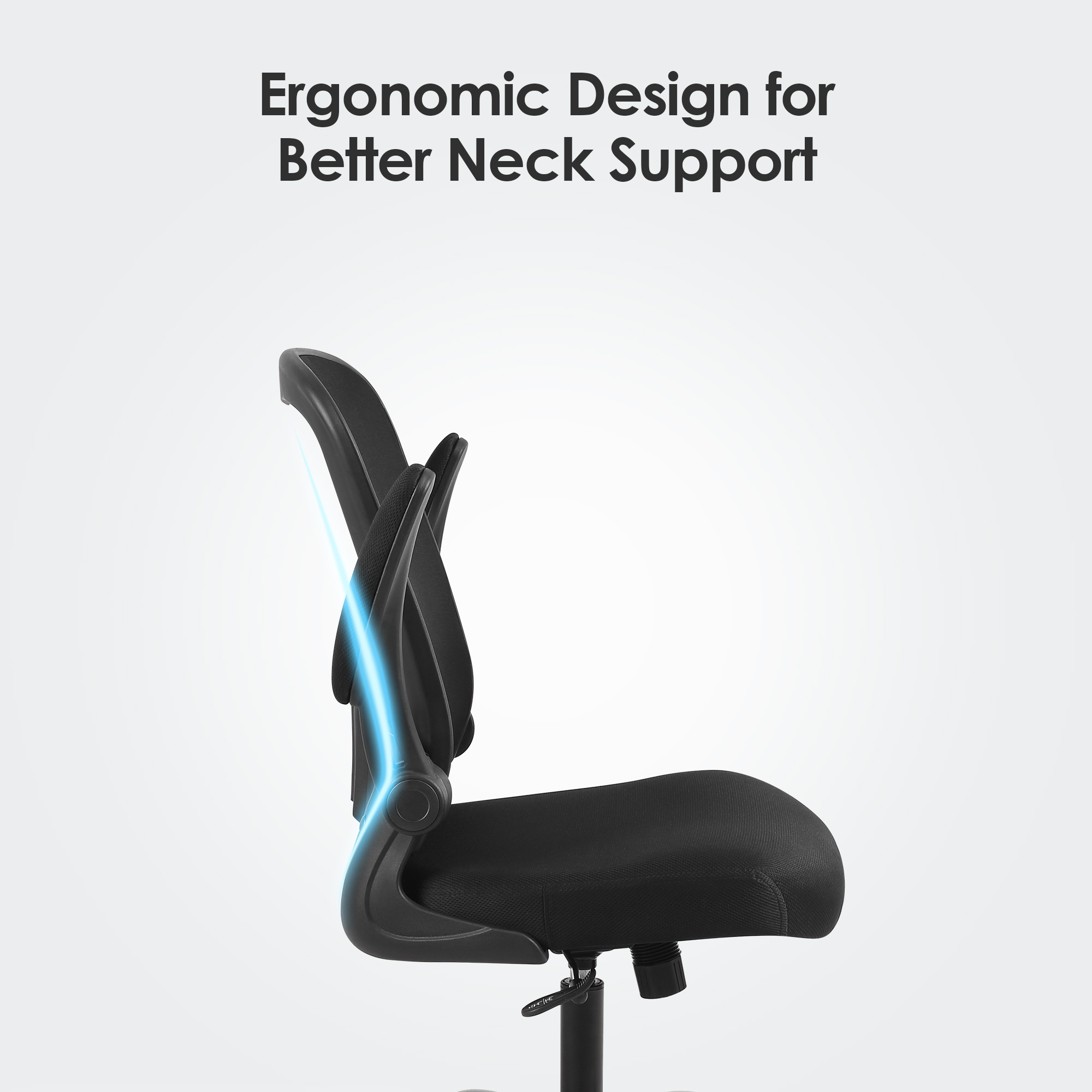 The headrest-equipped model of this ergonomic mesh office chair can provide a support for neck