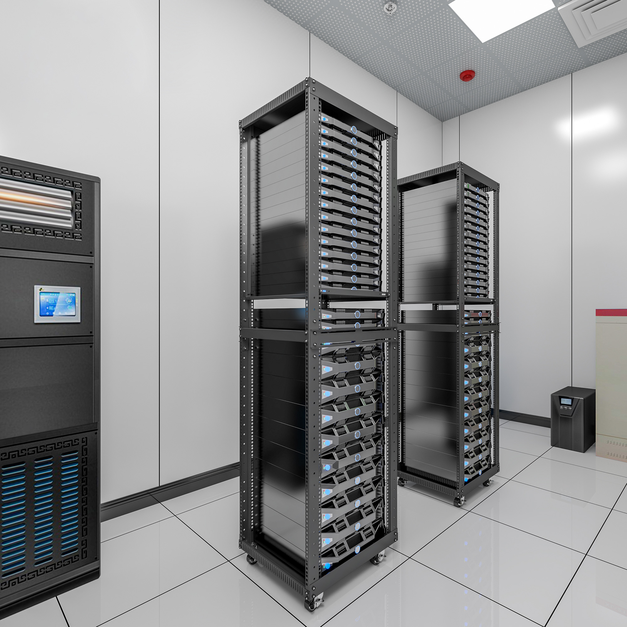 32U Mobile Open Frame Server Rack with Wheels - PrimeCables®