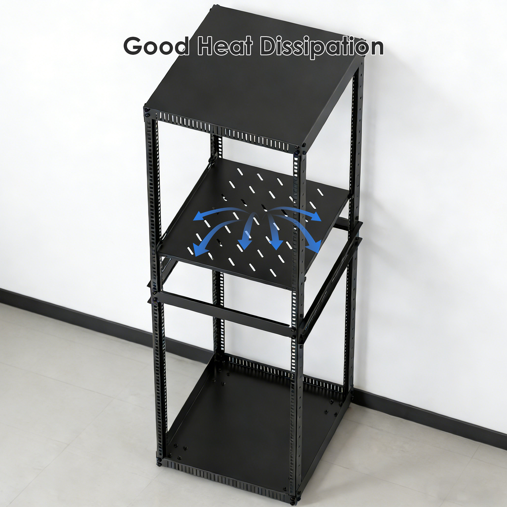 1U Server Rack Shelf - Universal Vented Fixed Board for 19