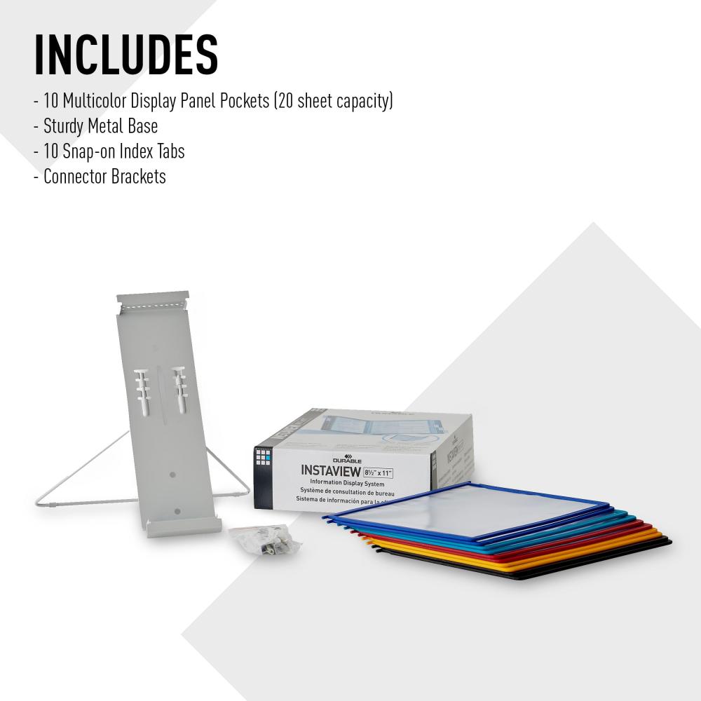 Durable® Instaview® Desktop Reference System, Assorted Colors, 8.50