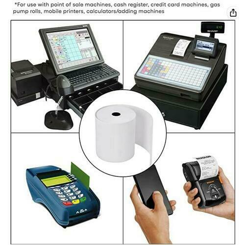 Thermal paper roll is compatible with POS terminals, cash registers, card readers and portable mobile receipt printers