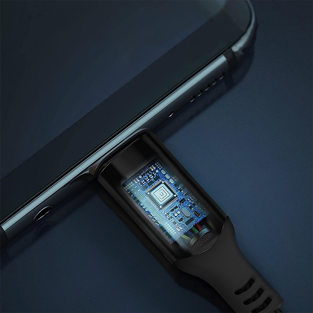 The USB-C fast charging cable features a smart chip that can automatically adjust power delivery for safe & stable charging