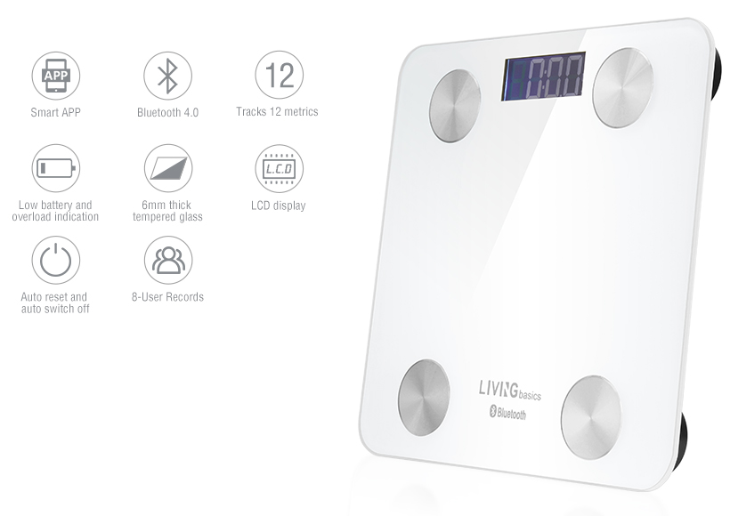 Bluetooth Body Fat Scale with Free iOS and Android App,Wireless Digital  Body Fat Weight Scale for Body Weight, Water,Muscle Mass, BMI, BMR, Bone  Mass