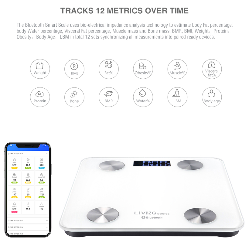 CAS SBF-001 Bluetooth Body Fat Analyzer - 400 lb x 0.2 lb