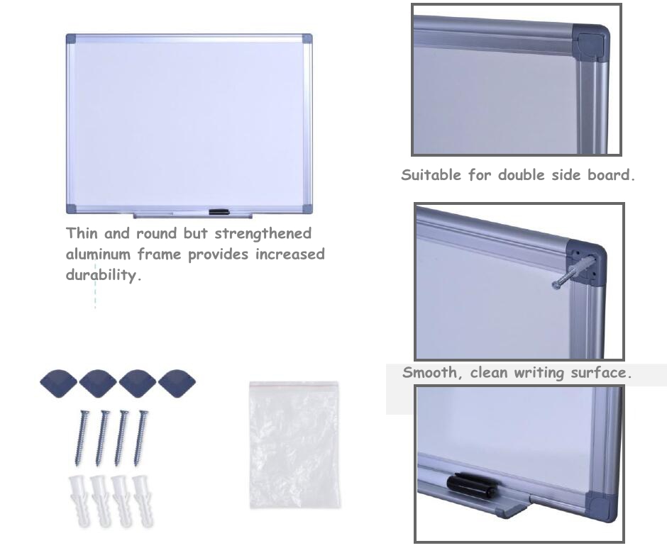 DryErase Whiteboard, Aluminum Frame, 60 x 90cm (24" x 35