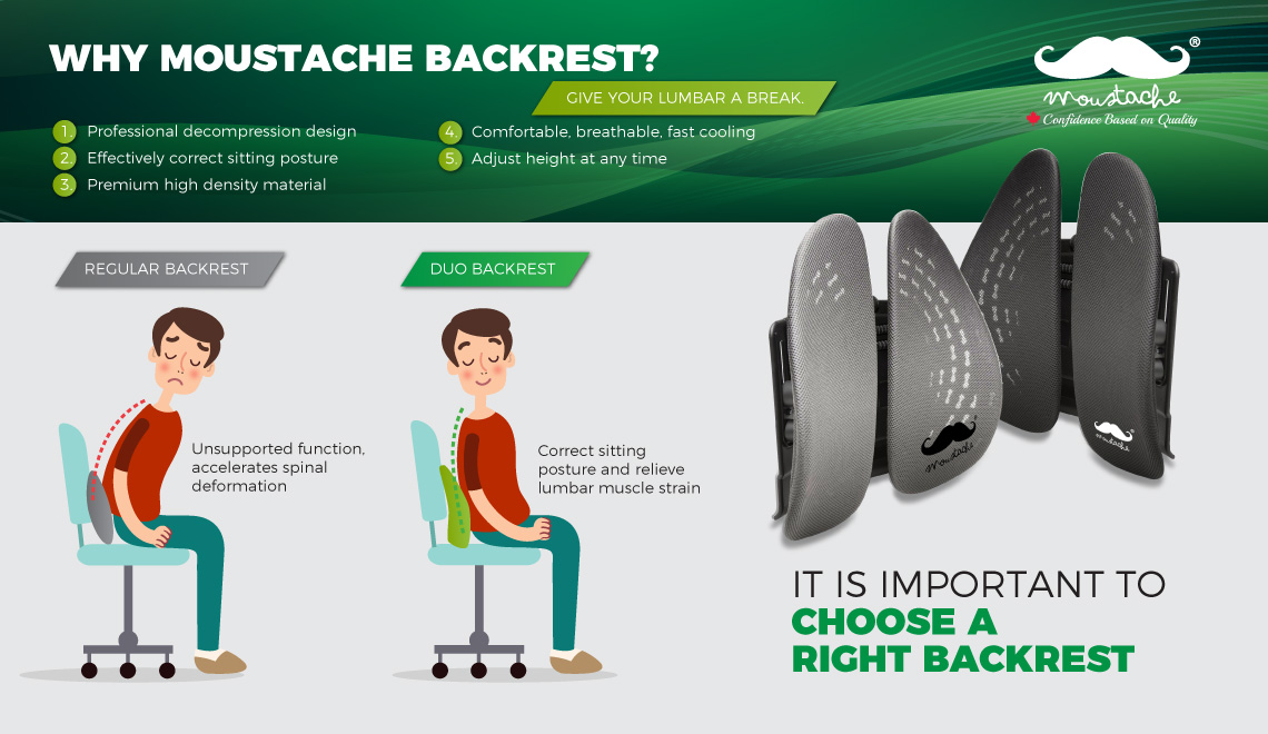 Ergonomic Backrest Support Moustache