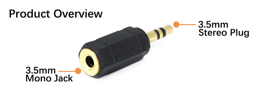3.5mm TRS Stereo Plug to 3.5mm TS Mono 