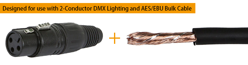 3-Pin Female DMX Audio Microphone Cable Connector - Monoprice®