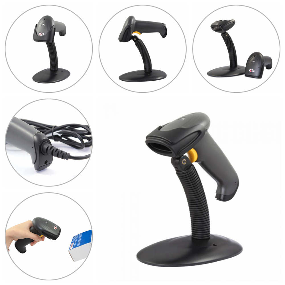 L6500A Corded Barcode Scanner with HandsFree Stand, Black
