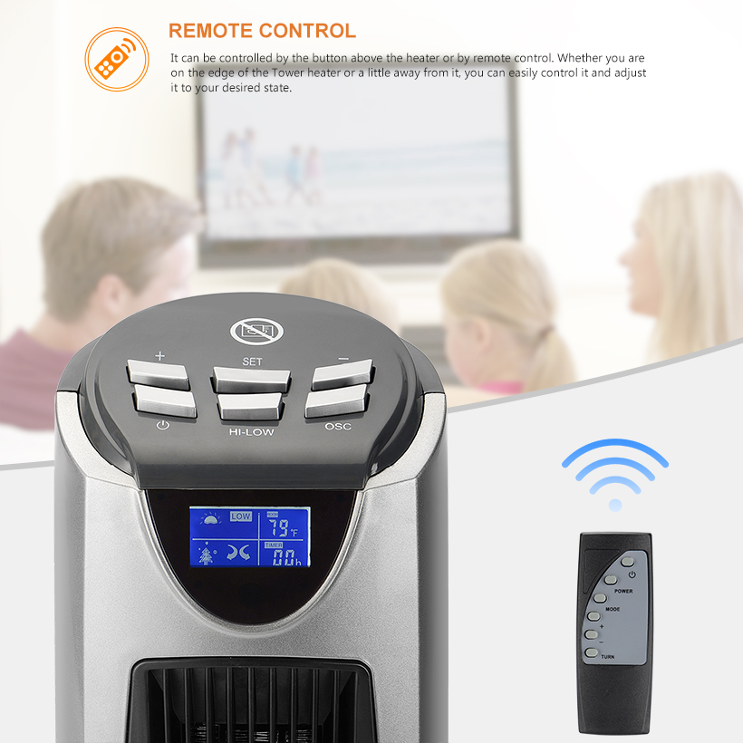 Ceramic Tower Heater, 1500W Portable Electric Heater