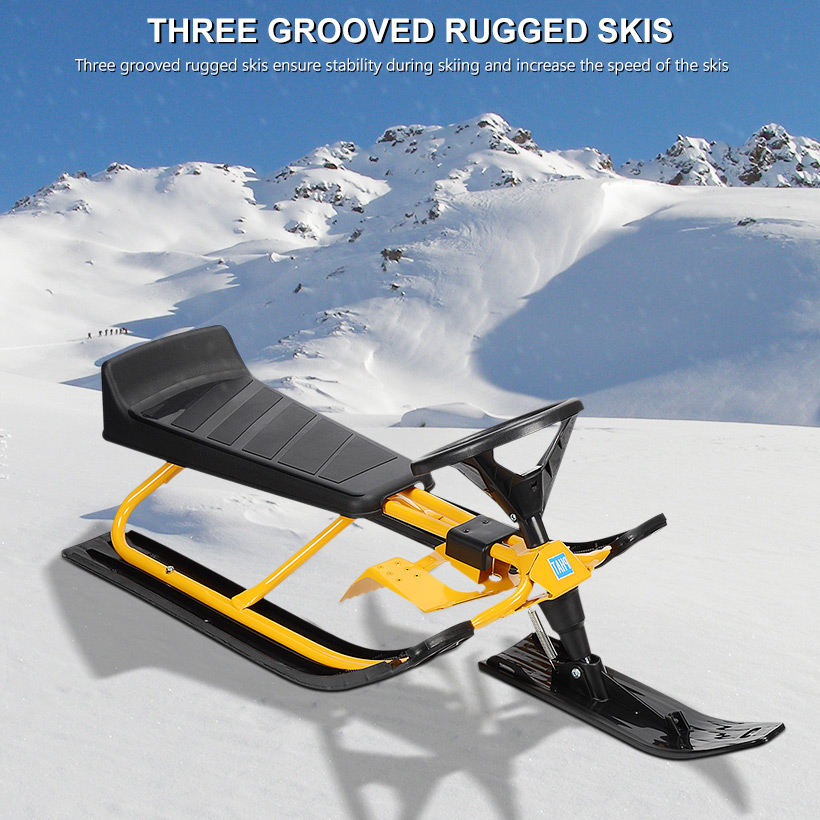 Snow Racer Sled, Snow Bike Sled, Durable Metal Snow Slider