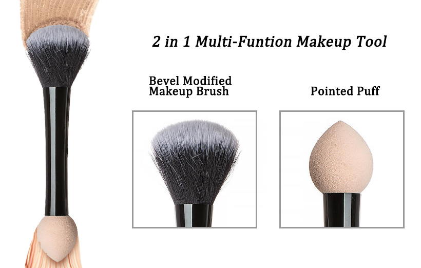 Foundation Blender Brush with Blender Sponge Make Up Powder Brush