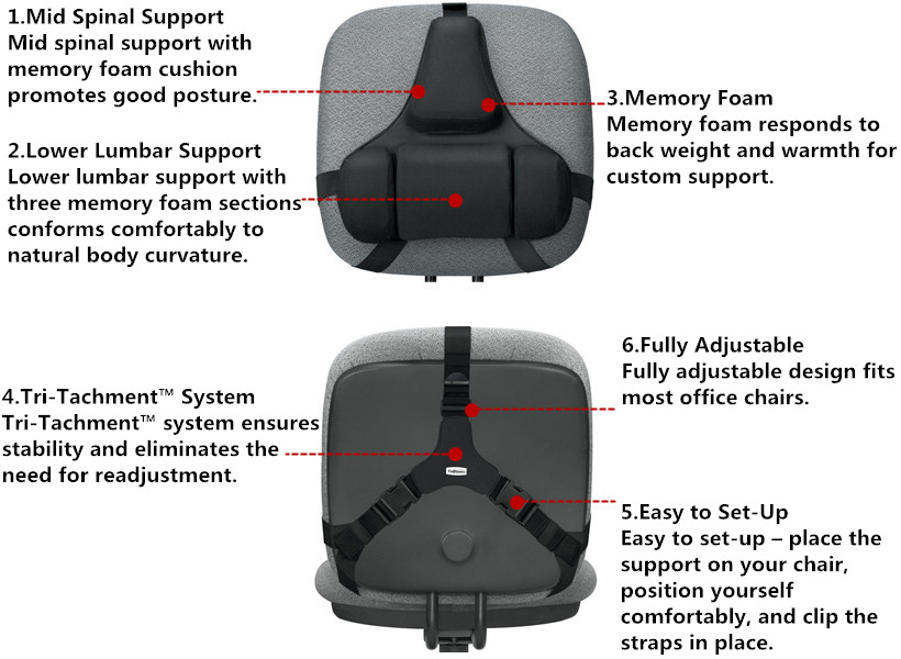 Fellowes Professional Series Back Support with Microban