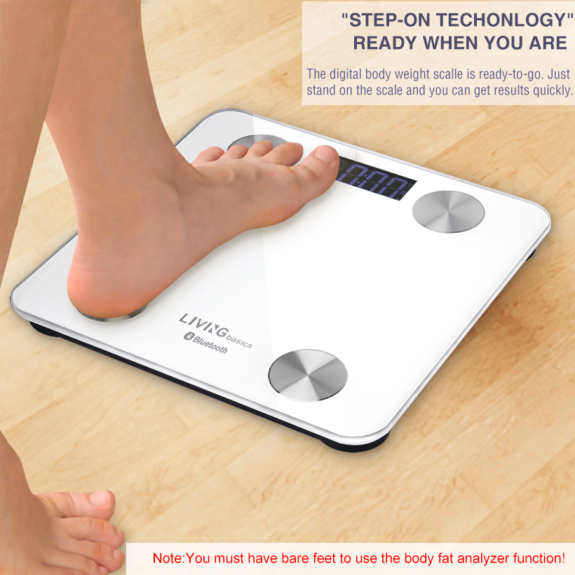 Bluetooth Body Fat Scale , Digital Bathroom Scale, Body Composition  Analyzer for Body Weight, Body Fat, Muscle Mass and More, 396lb (Black) 