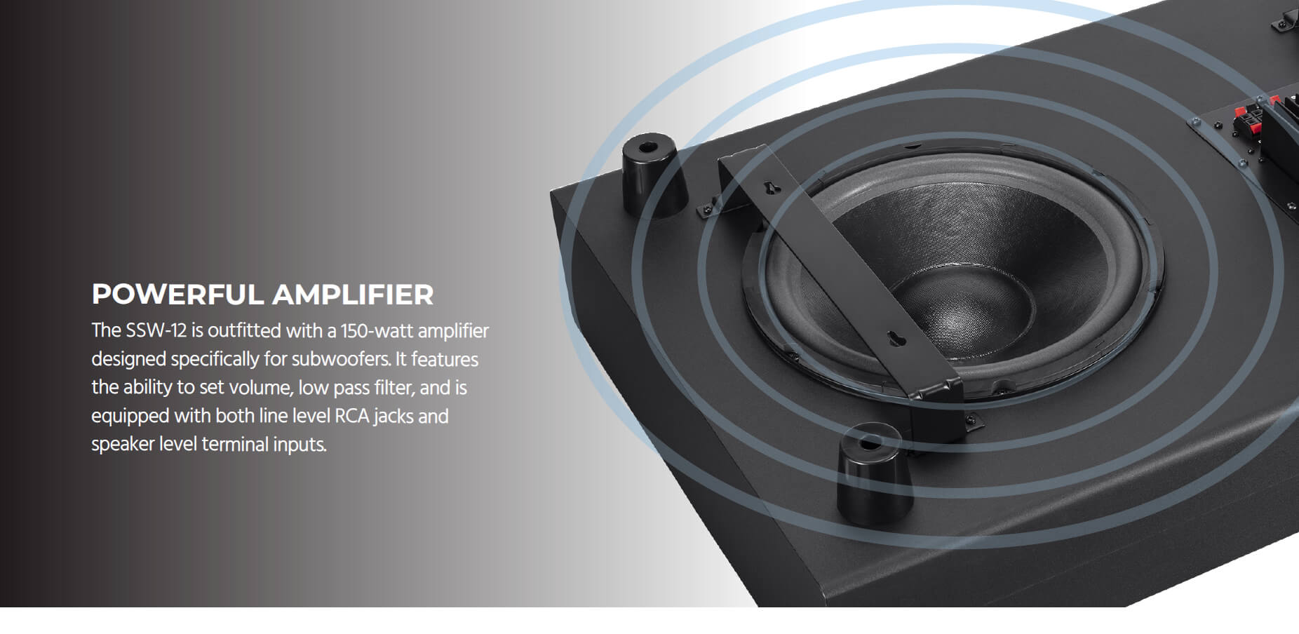 12" 150 Watt Powered Slim Subwoofer - Monoprice®