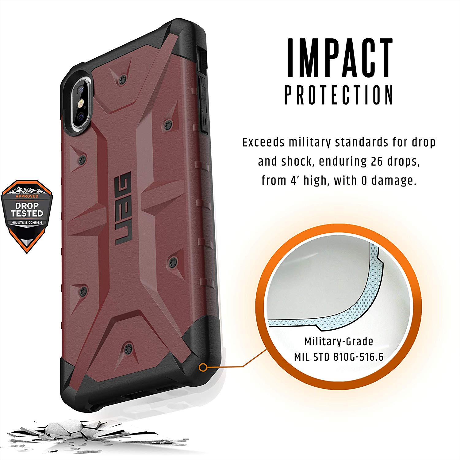 Pathfinder Rugged Case Carmine(Red) for iPhone XS Max UAG