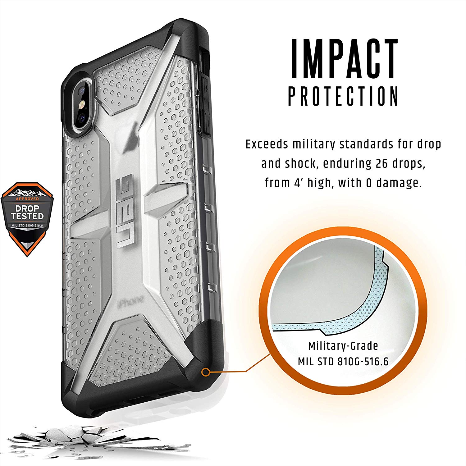 Plasma Rugged Case Ice (Clear) for iPhone XS Max - UAG