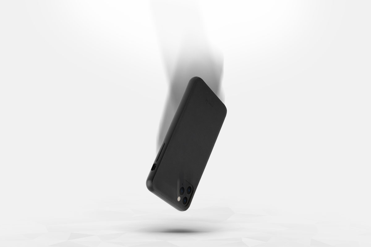 OneFlow® Cover In TPU Per IPhone 11 Pro, Effetto Alluminio Spazzolato, Nero, Protezione Antiurto, Bordi Rialzati