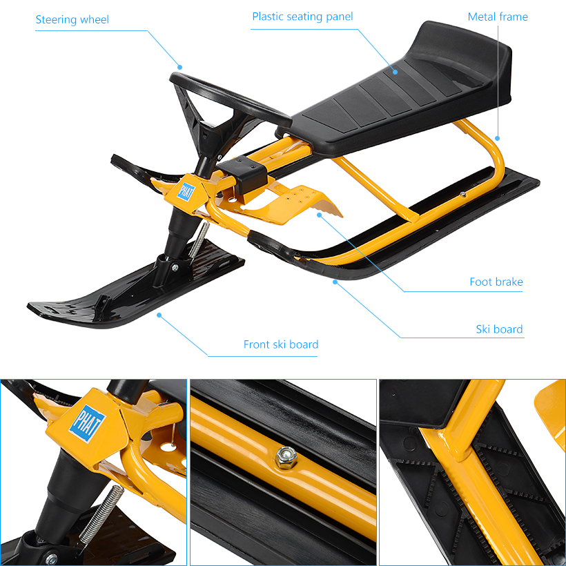 Snow Racer Sled, Snow Bike Sled, Durable Metal Snow Slider PHAT™