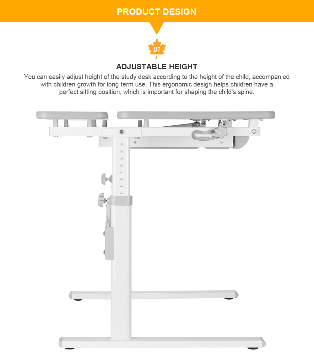 Compact MultiFunctional Ergonomic Height Adjustable Desk Grey