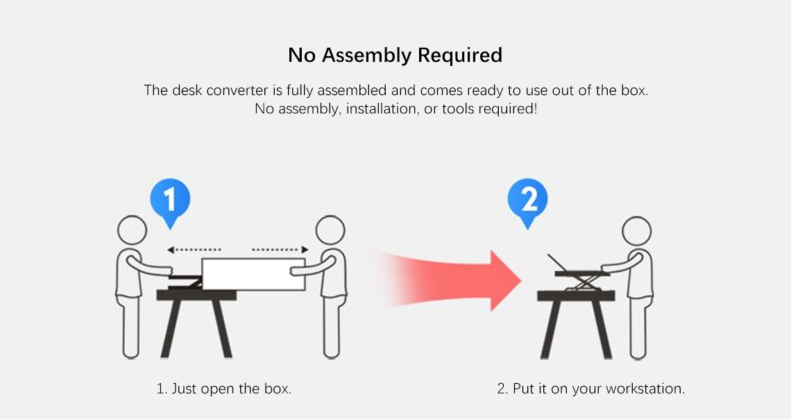 standing desk converter is no assembly required