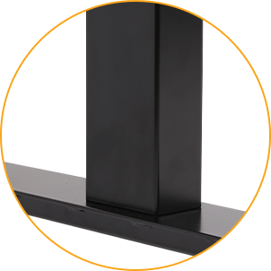 Reinforced steel footings for extra stability