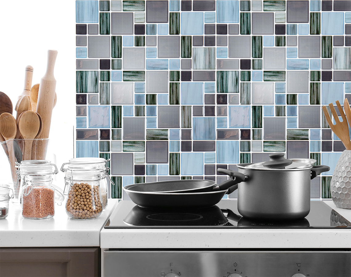 Tile Wall Decals Peel and Stick Self-Adhesive Square Gloss