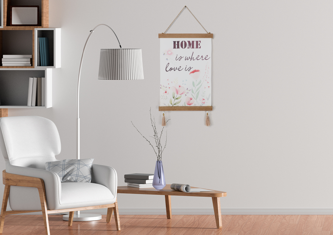 Canvas Poster Wall Prints Hanging Canvas Decoration, Wooden Frame