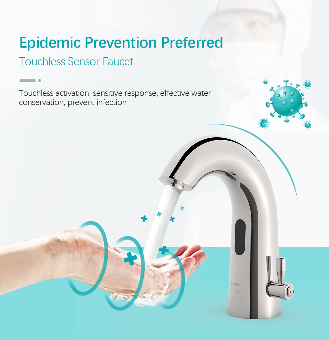 TONCHEAN Mitigeur De Lavabo Robinet à Pédale Ensemble De Robinets De Lavabo De Laboratoire Médical/de Salle De Bains