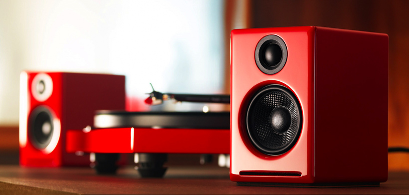 AudioEngine® A2+ Mini Powered Desktop Speakers, Red