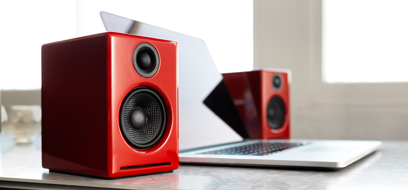 AudioEngine® A2+ Mini Powered Desktop Speakers, Red
