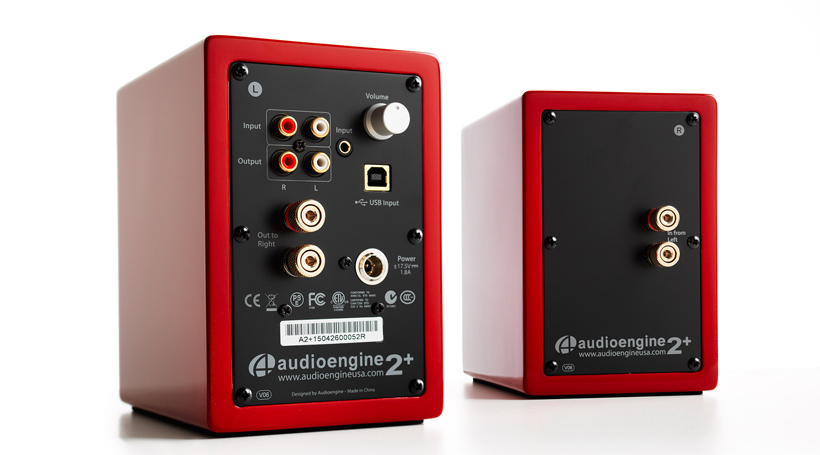 AudioEngine® A2+ Mini Powered Desktop Speakers, Red