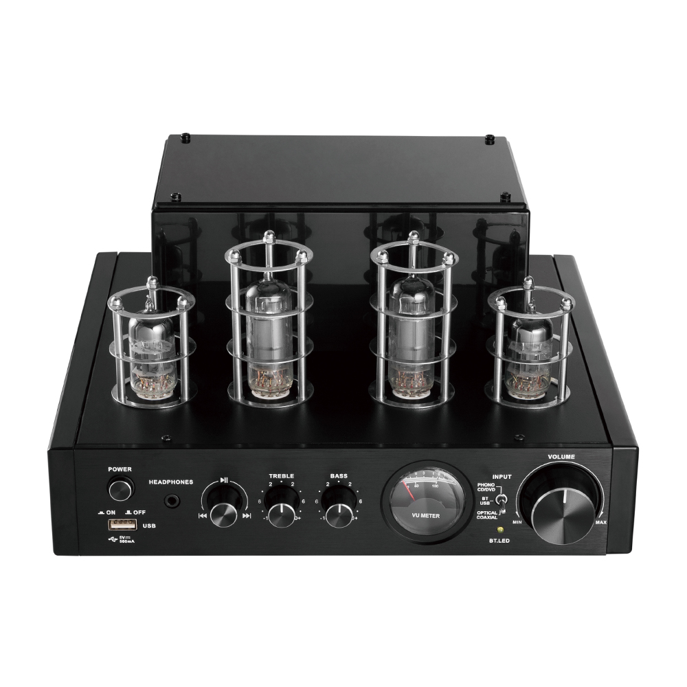 25 Watt Stereo Hybrid Tube Amplifier with Bluetooth, Optical, Coaxial