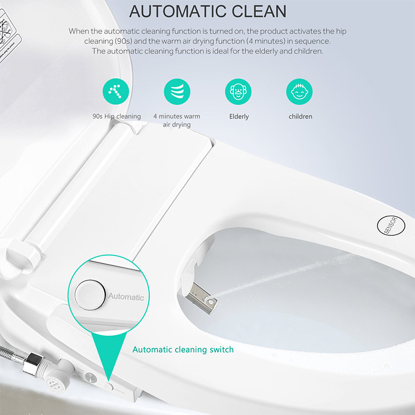 Electronic Bidet Toilet Seat, Instantaneous Water Heating, Heated Seat