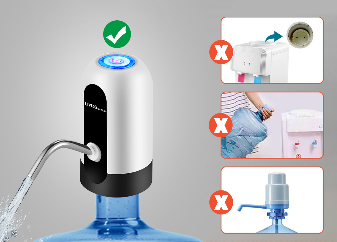 thumbnail image 2 of Automatic USB Electric Water Pump For 5 Gallon Bottles – Portable Dispenser 2 of 6